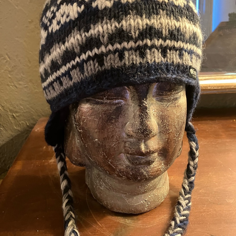 🐞Everest Design Striped Knit Kids Hat - Navy and White